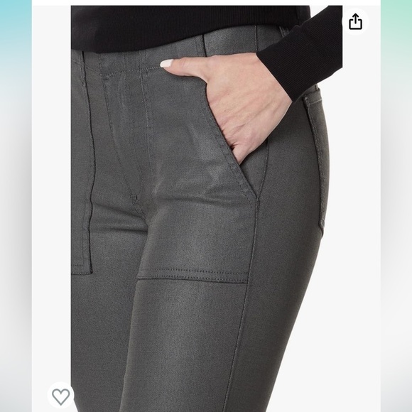 Kut from the Kloth Black Coated Reese Ankle Straight Pants - Picture 3 of 10